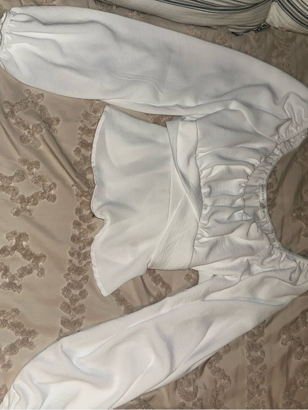 Altar'd State White Ruffled Square-Neck Peplum Blouse